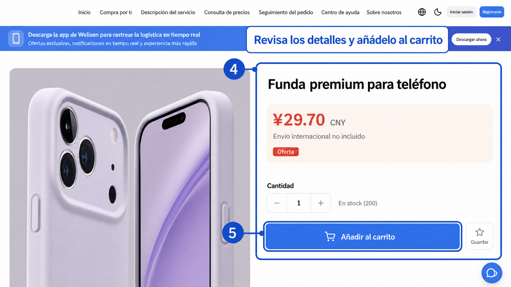 Revisa las especificaciones del producto y añádelo al carrito